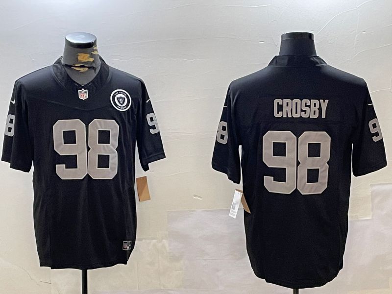 Men Oakland Raiders #98 Crosby Black Three generation 2024 Nike Limited NFL Jersey style 2->oakland raiders->NFL Jersey